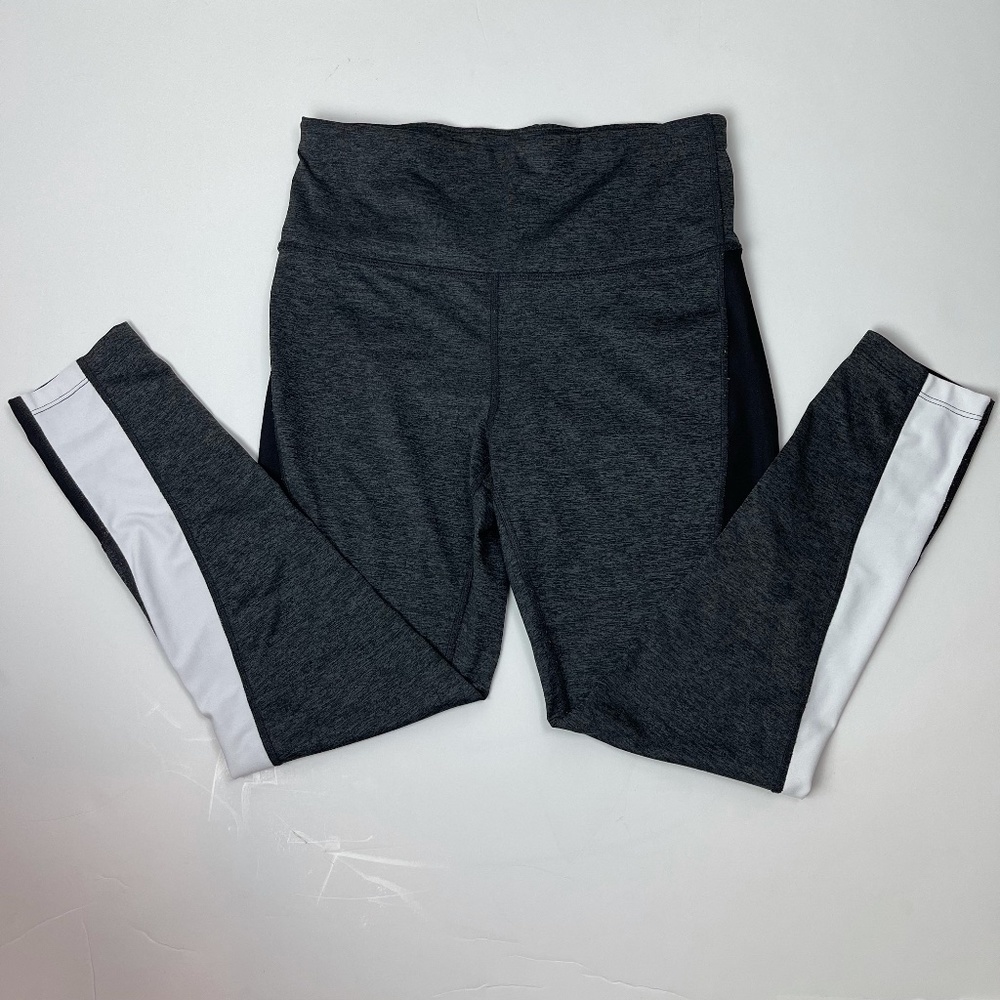 Xersion Grey Heathered Two Tone Sport Leggings Size M